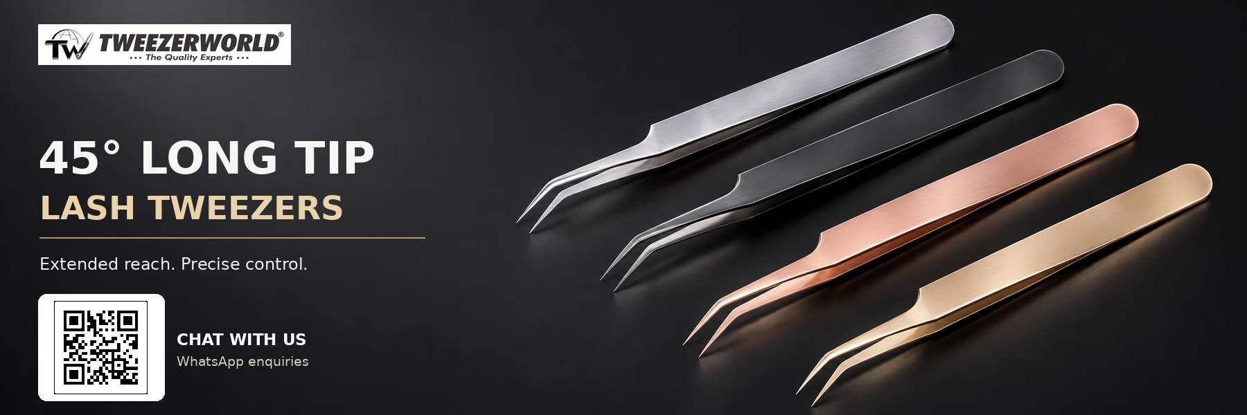 45° Long Tip Lash Tweezers