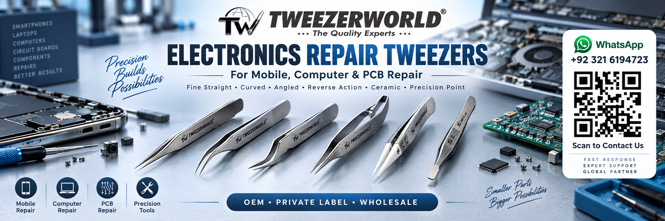 Precision Tweezers for Electronics Repair