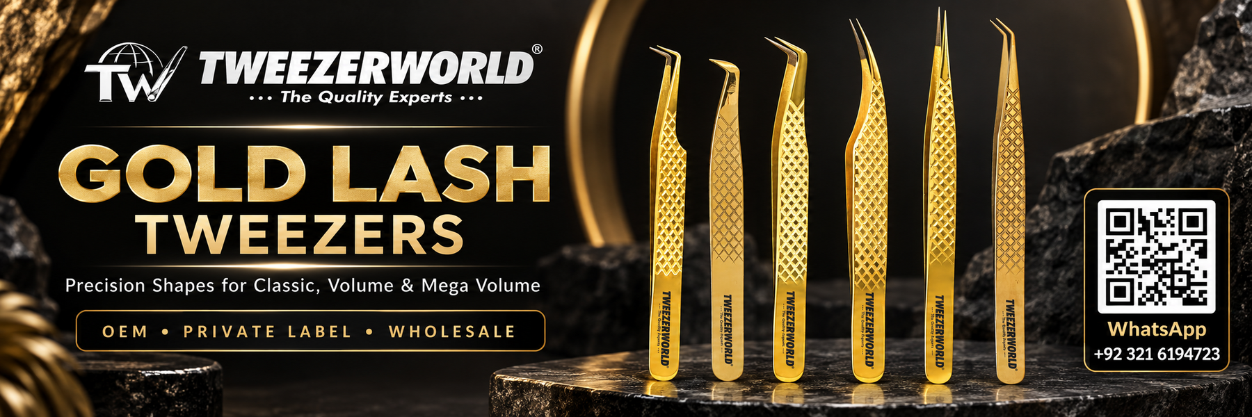 Gold Lash Tweezers | OEM & Private Label Manufacturer