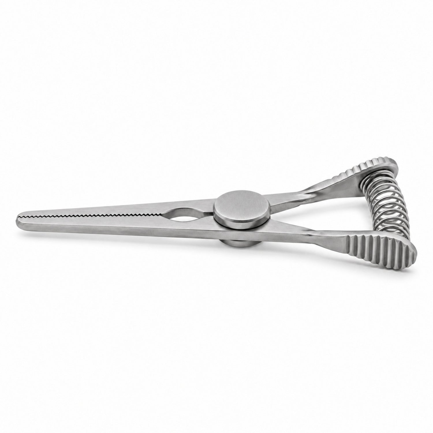 DeBakey Glover Bulldog Clamp – Straight, 20 mm Jaw — side profile, catalogue illustration on white background
