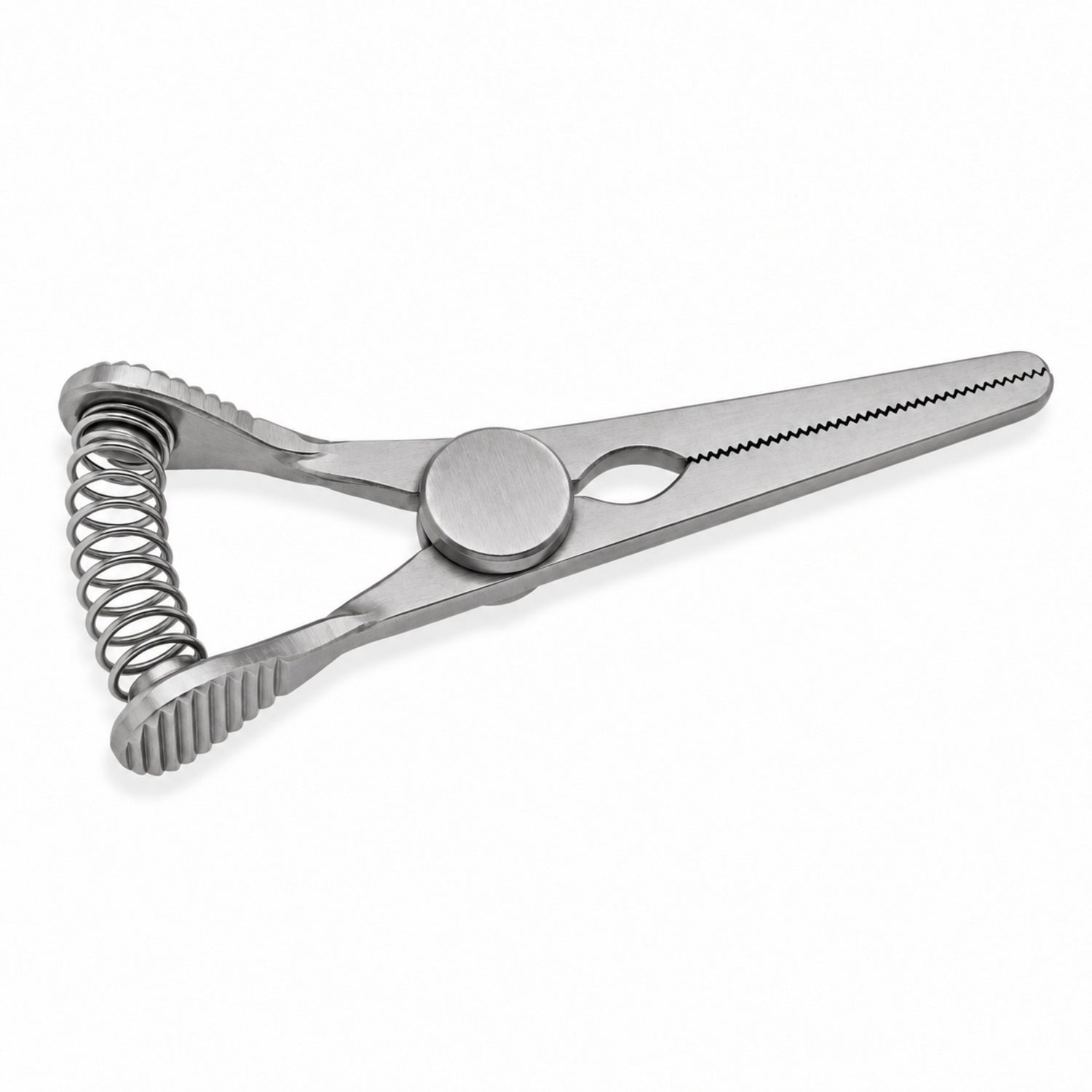 DeBakey Glover Bulldog Clamp – Straight, 20 mm Jaw — reverse three-quarter view, catalogue illustration on white background