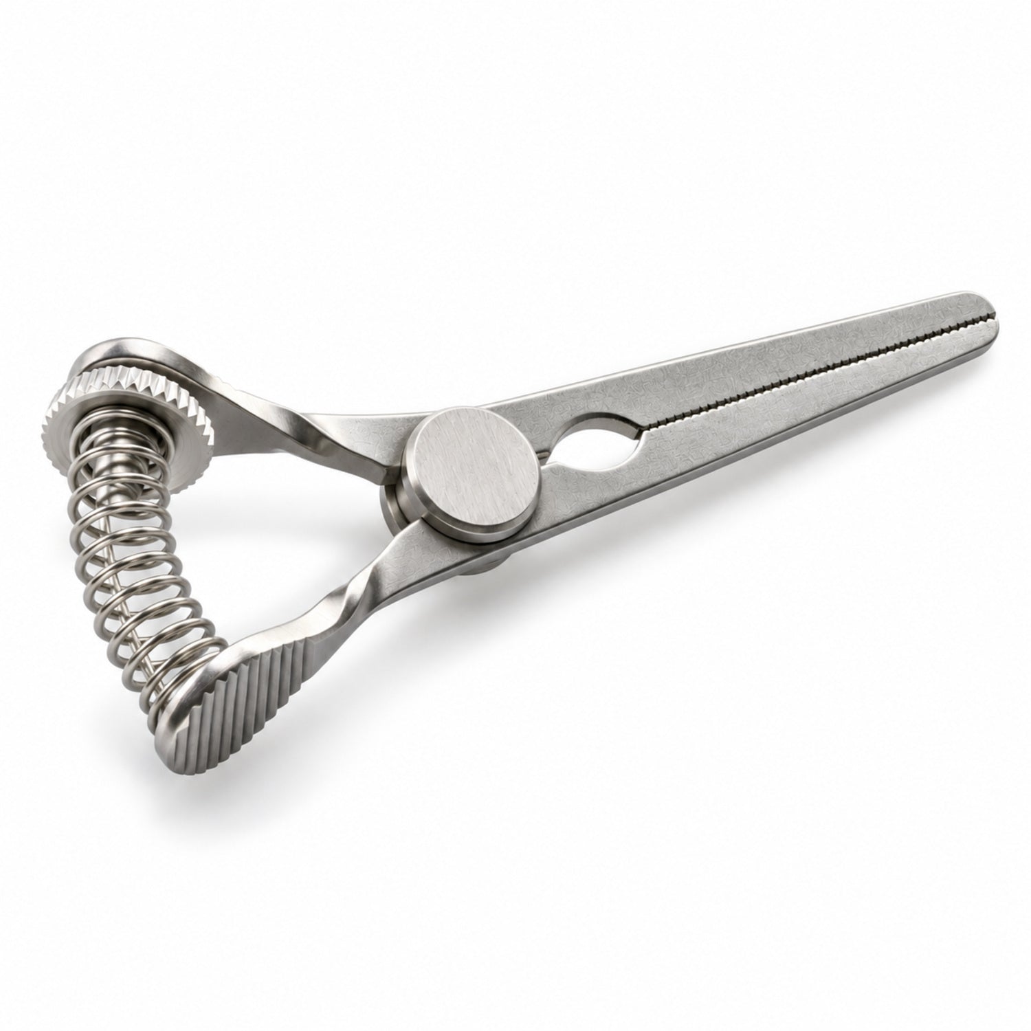 DeBakey Glover Bulldog Clamp – Straight, 35 mm Jaw — reverse three-quarter view, catalogue illustration on white background