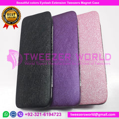 3PCS Beautiful colors Eyelash Extension Tweezers Magnet Case