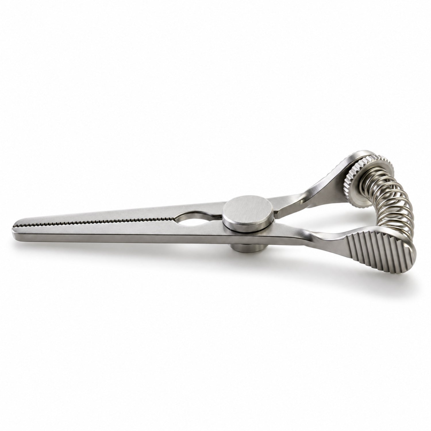 DeBakey Glover Bulldog Clamp – Straight, 40 mm Jaw — side profile, catalogue illustration on white background
