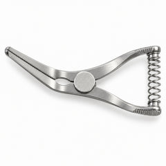DeBakey Bulldog Clamp – Angled, 35 mm Jaw — top view, catalogue illustration on white background