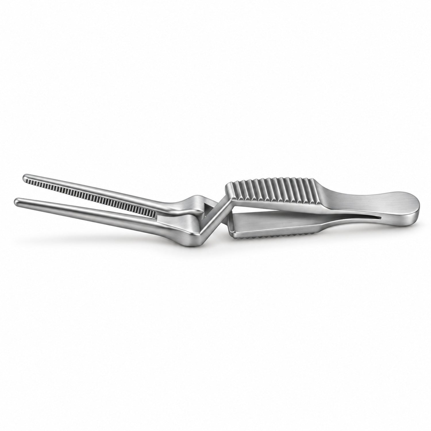 DeBakey Cross-Action Bulldog Clamp – Straight, 20 mm — side profile, catalogue illustration on white background