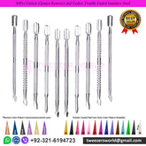 10Pcs Cuticle Cleaner Remover and Cutter, Double Ended Stainless Steel