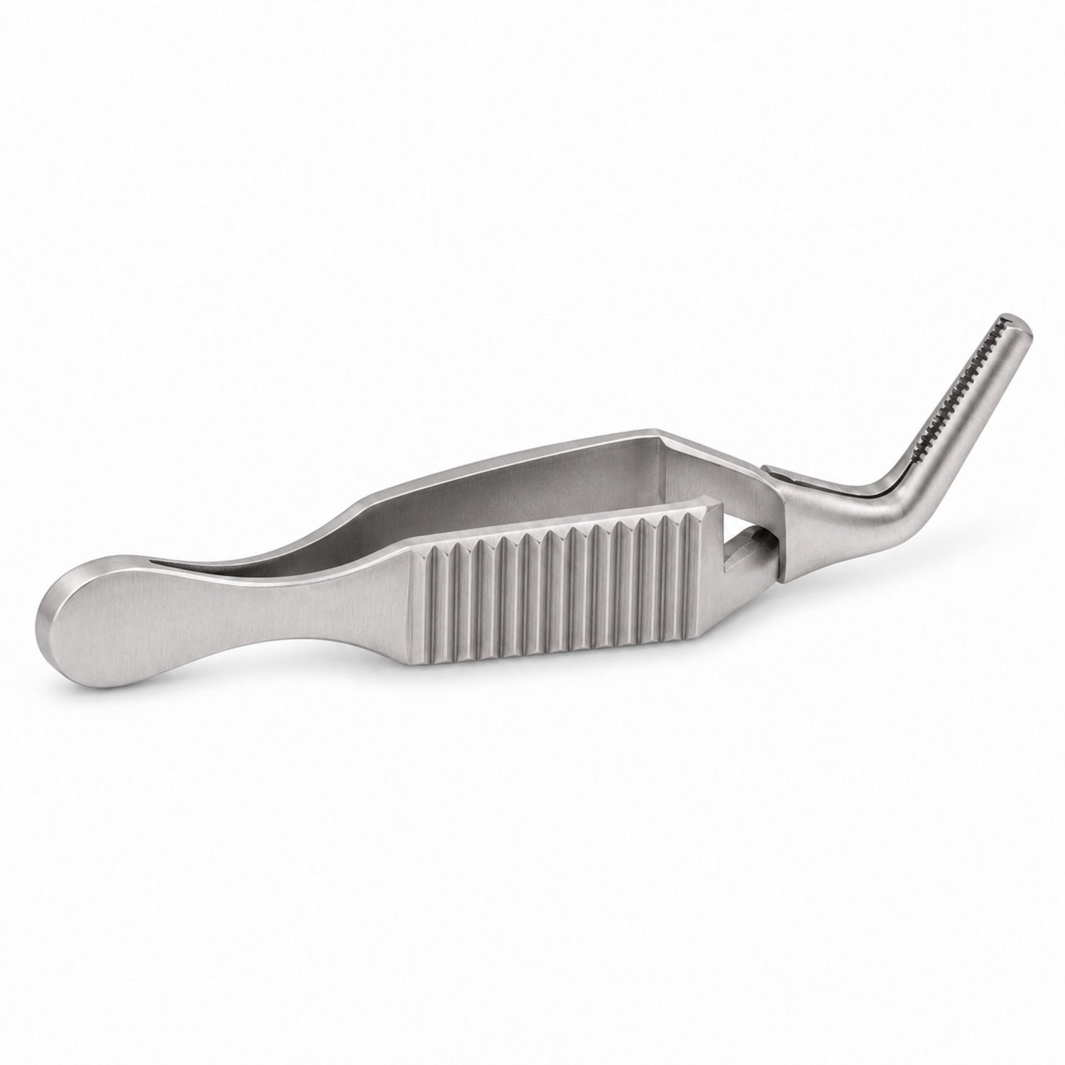 Diethrich Bulldog Clamp – Angled, 8 mm Tip — reverse three-quarter view, catalogue illustration on white background