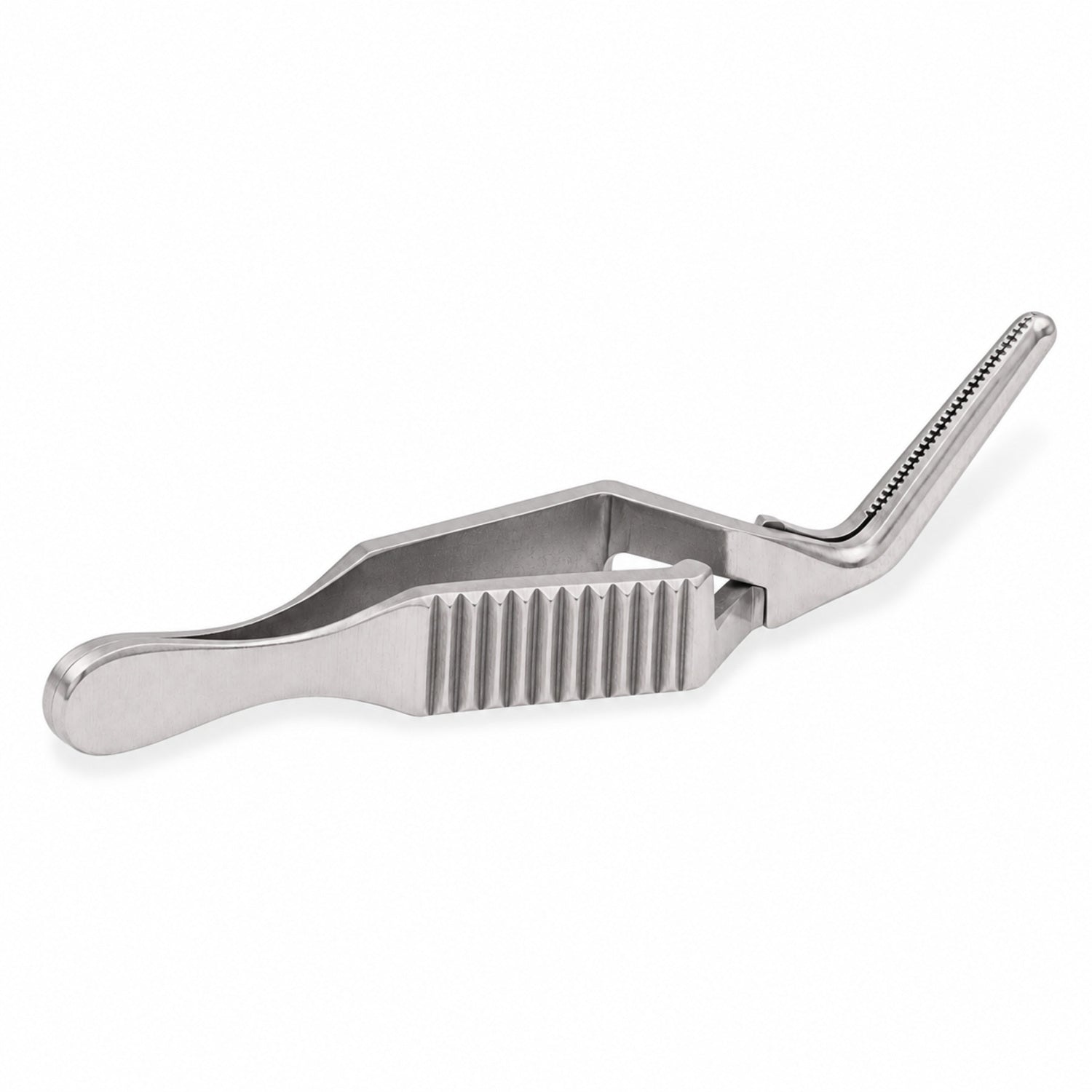 Diethrich Bulldog Clamp – Angled, 12 mm Tip — reverse three-quarter view, catalogue illustration on white background