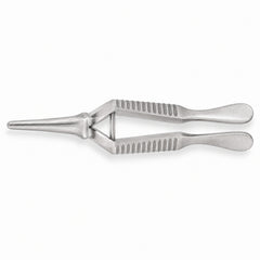 Diethrich Micro Bulldog Clamp – Straight, 8 mm — top view, catalogue illustration on white background