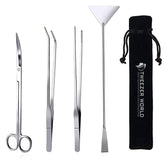Aquarium Scissors Tweezers Spatula Tool 4 in 1 Stainless Steel Tools Set