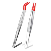 Rubber Bent Tip Tweezers for Jewelry Making | 2 Pieces