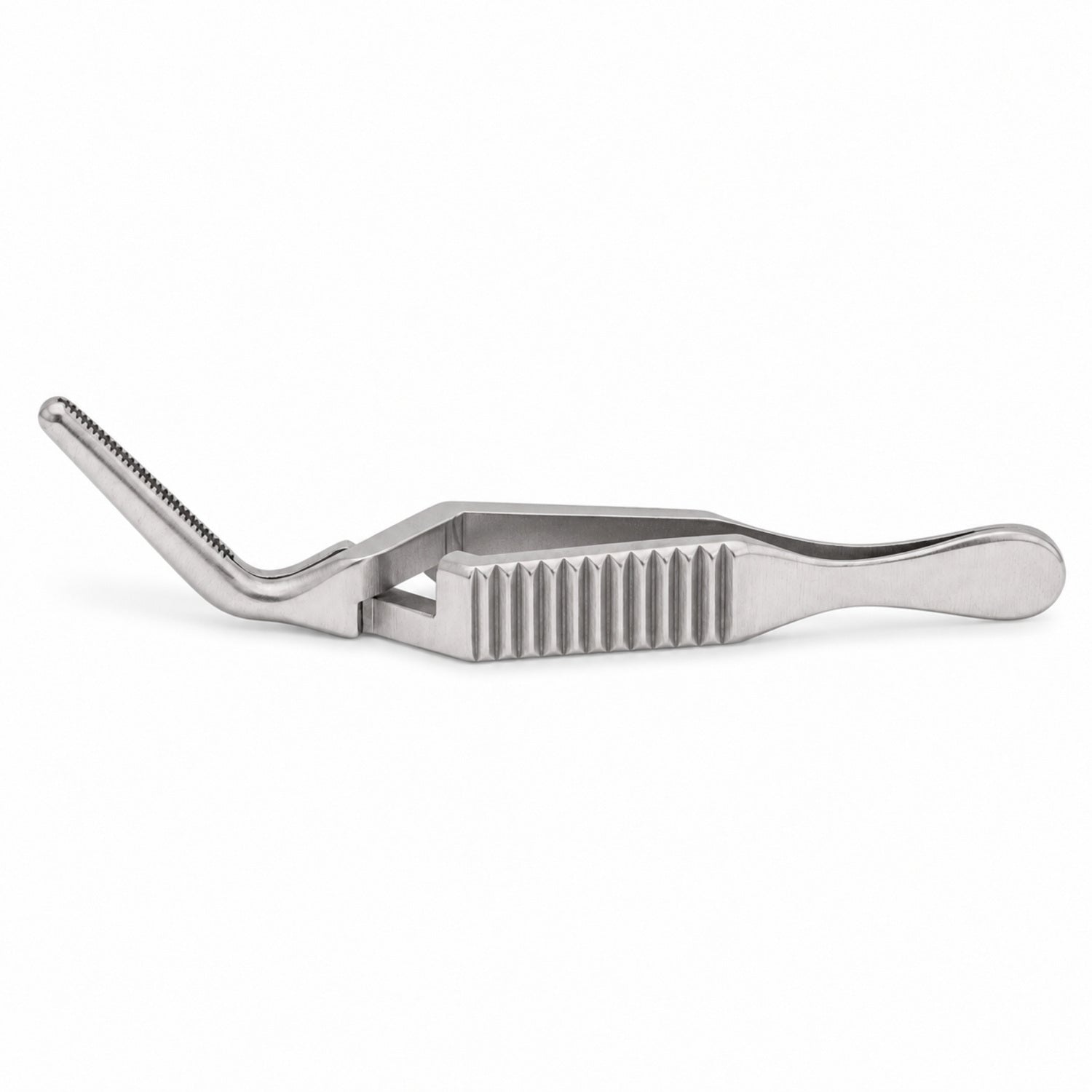 Diethrich Micro Bulldog Clamp – Angled, 12 mm — side profile, catalogue illustration on white background