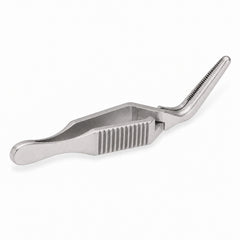 Diethrich Micro Bulldog Clamp – Angled, 12 mm — reverse three-quarter view, catalogue illustration on white background