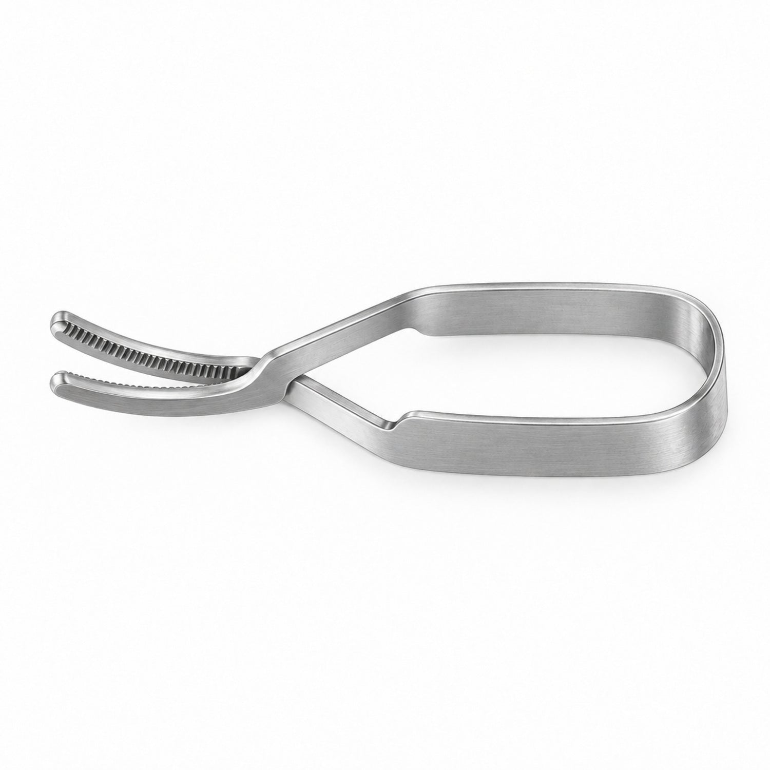 Schwartz Micro Bulldog Clamp – Slightly Curved, 6.4 mm Tip — top view, catalogue illustration on white background