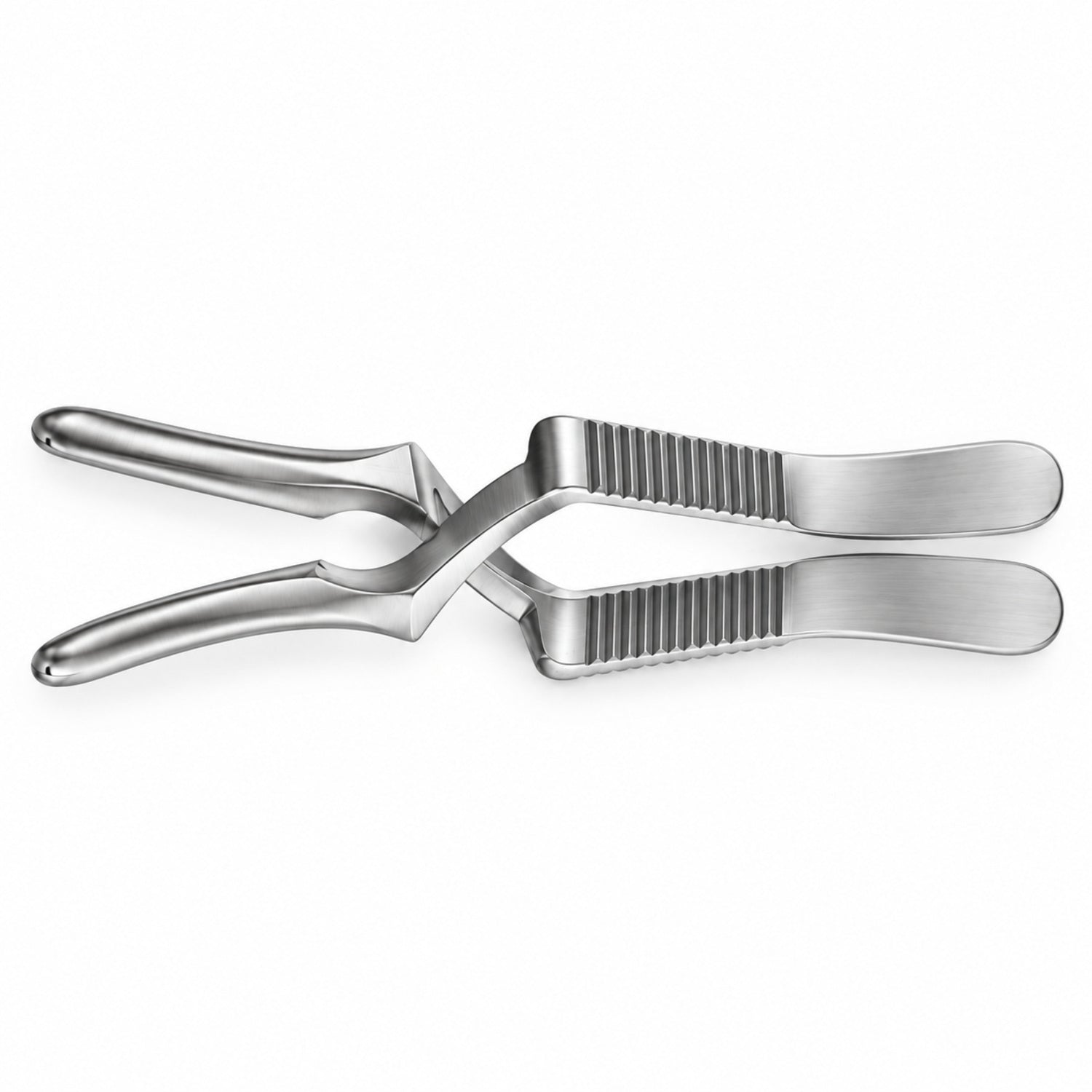 Wylie Lumbar Bulldog Clamp – Slightly Curved — top view, catalogue illustration on white background