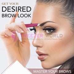 2pcs Pink Stainless Steel Slanted Tip + Surgical Eye Brow Tweezers Set