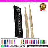 2pcs best gold eyelash extension tweezers sets