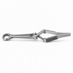 Calman Carotid Bulldog Clamp – Straight — side profile, catalogue illustration on white background