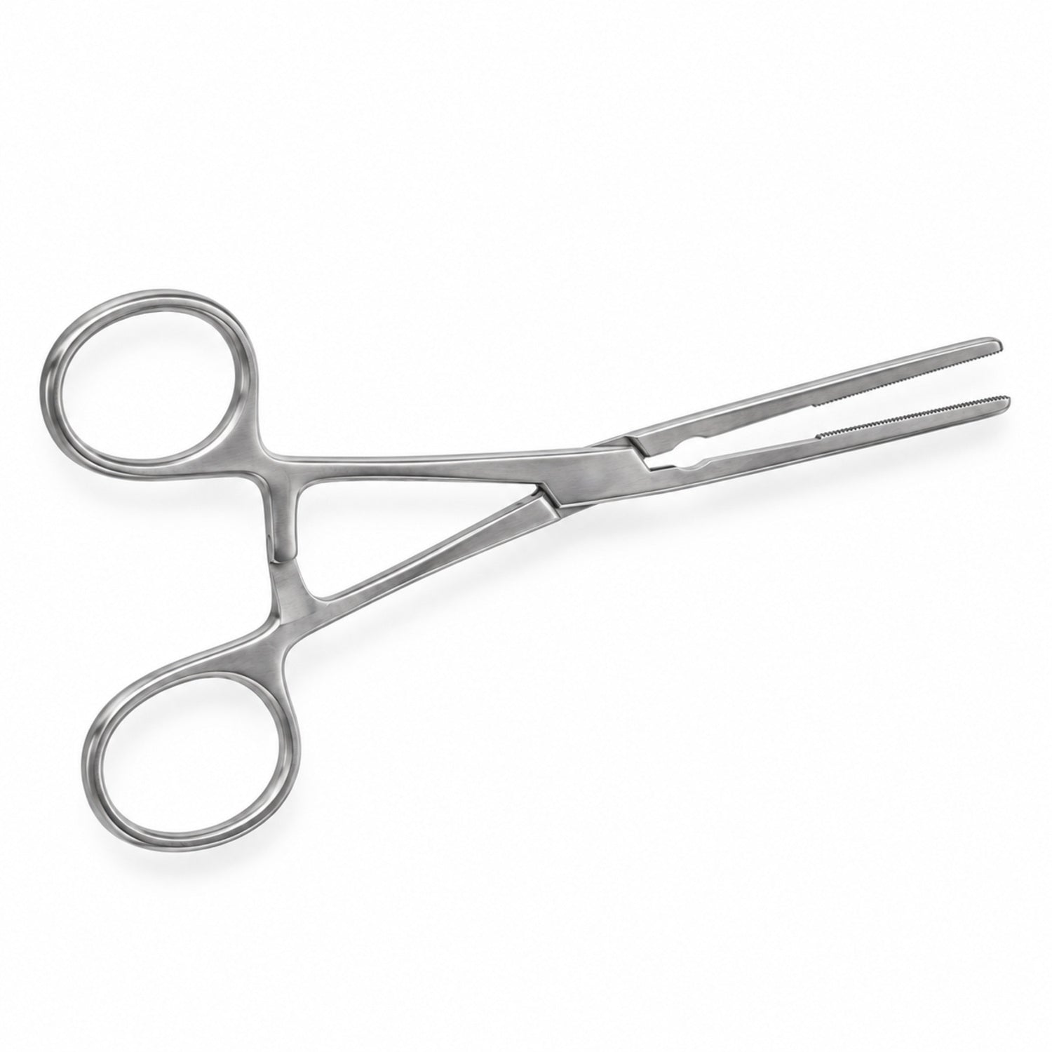 DeBakey Ring-Handle Bulldog Clamp – Straight, 53 mm Jaw — reverse three-quarter view, catalogue illustration on white background
