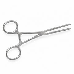 DeBakey Ring-Handle Bulldog Clamp – Straight, 53 mm Jaw — reverse three-quarter view, catalogue illustration on white background