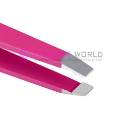 3pcs Pink Powder Coated Eyebrow Tweezers Set