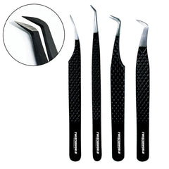 4-Piece Fiber Tip Lash Tweezer Set – Private Label Ready