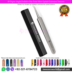 45 Angled Tip Isolation Finest Best Eyelash Extension Tweezers