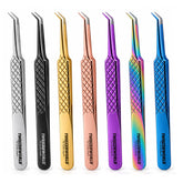 Diamond Grip 45° Eyelash Extension Tweezers – 12 cm