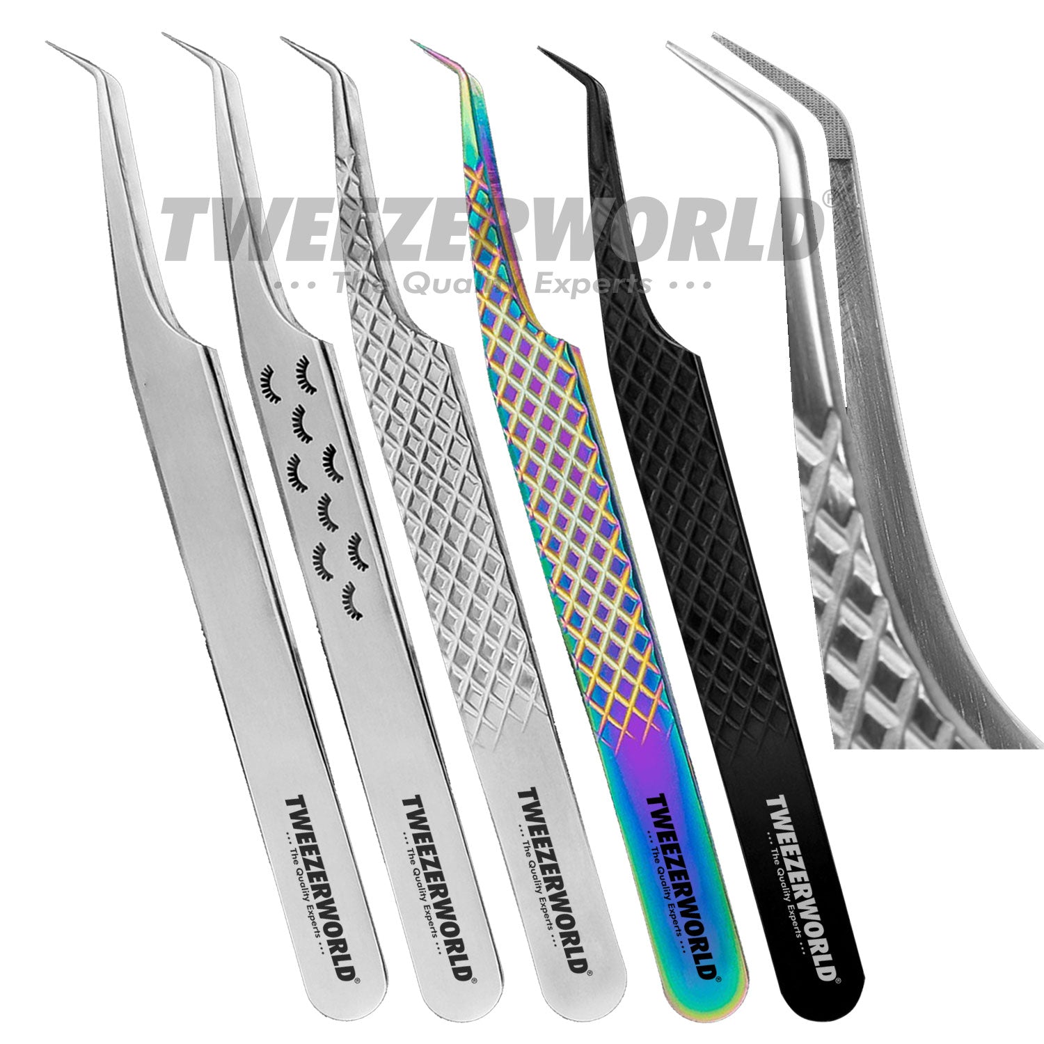 45 Degree Fiber Tip Lash Tweezers