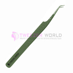 Top Rated Diamond Grip Olive Green Professional Extension Tweezers