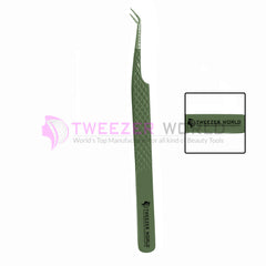 Top Rated Diamond Grip Olive Green Professional Extension Tweezers