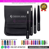 4pcs Premium Quality Black Eyebrow Tweezers Best Tweezers For Plucking Hair