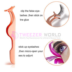 4pcs False Eyelash Applicator Rose Gold Applicator Tweezers Set