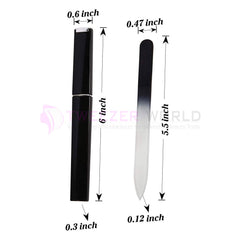 High Quality 3 Pack Crystal Glass Nail File with Case, Glass Fingernail File