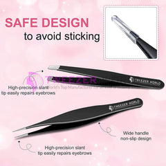 6cs Multiple Colors & Style Professional Eyebrow Tweezers Set