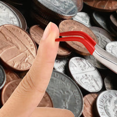 Rubber Bent Tip Tweezers for Jewelry Making | 2 Pieces