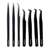 Black Tweezers – 7pcs Complete Professional Eyelash Extension Set