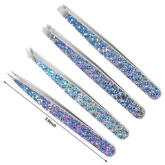 4pcs Tweezers Set Beauty Bling Tweezers Set for Women Girls