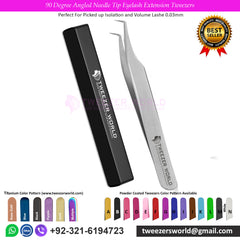 90 Degree Angled Needle Tip Eyelash Extension Tweezers