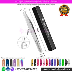 2pcs 90 Degree Volume & Straight Isolation Eyelash Extension Tweezers Set