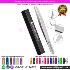 4pcs 90 Degree Volume & Straight Isolation Eyelash Extension Tweezers Set