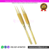 Amazon Hot Seller Gold Plated Titanium Steel Multi-Functional Tweezers