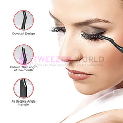 False Volume Eyelash Applicator Jet Black Tweezers
