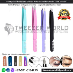 Best Eyebrow Tweezers for Eyebrow Pro Different Color Comb Tweezers