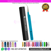 Best Quality S-Curved Eyelash Blue Handle Extension Tweezers