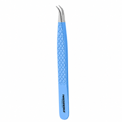 Curved Eyelash Tweezers Color and Silver Fiber Tip | TWEEZER WORLD®