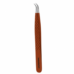 Curved Eyelash Tweezers Color and Silver Fiber Tip | TWEEZER WORLD®