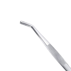 Professional Tongs for Chef Curved Serrated Tip & Handle Plating Tweezer