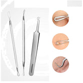 Comedone Extractor Tool 3-Piece Blackhead Remover Kit